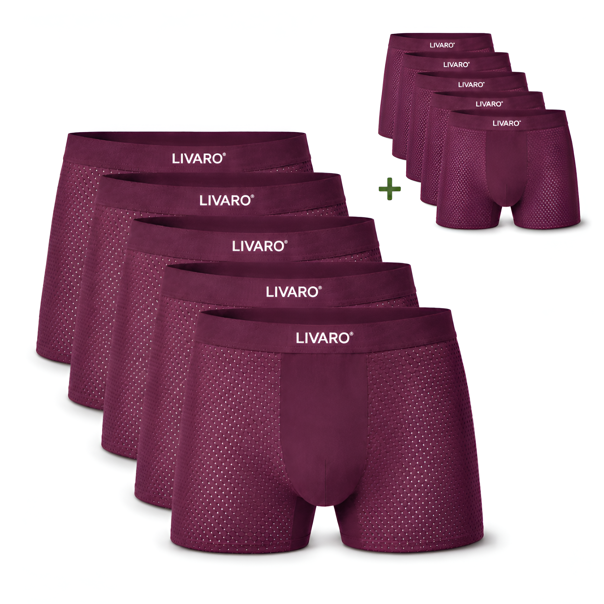 LIVARO® Essentials Boxer Trunks 5-Pack Red | + 5 FREE