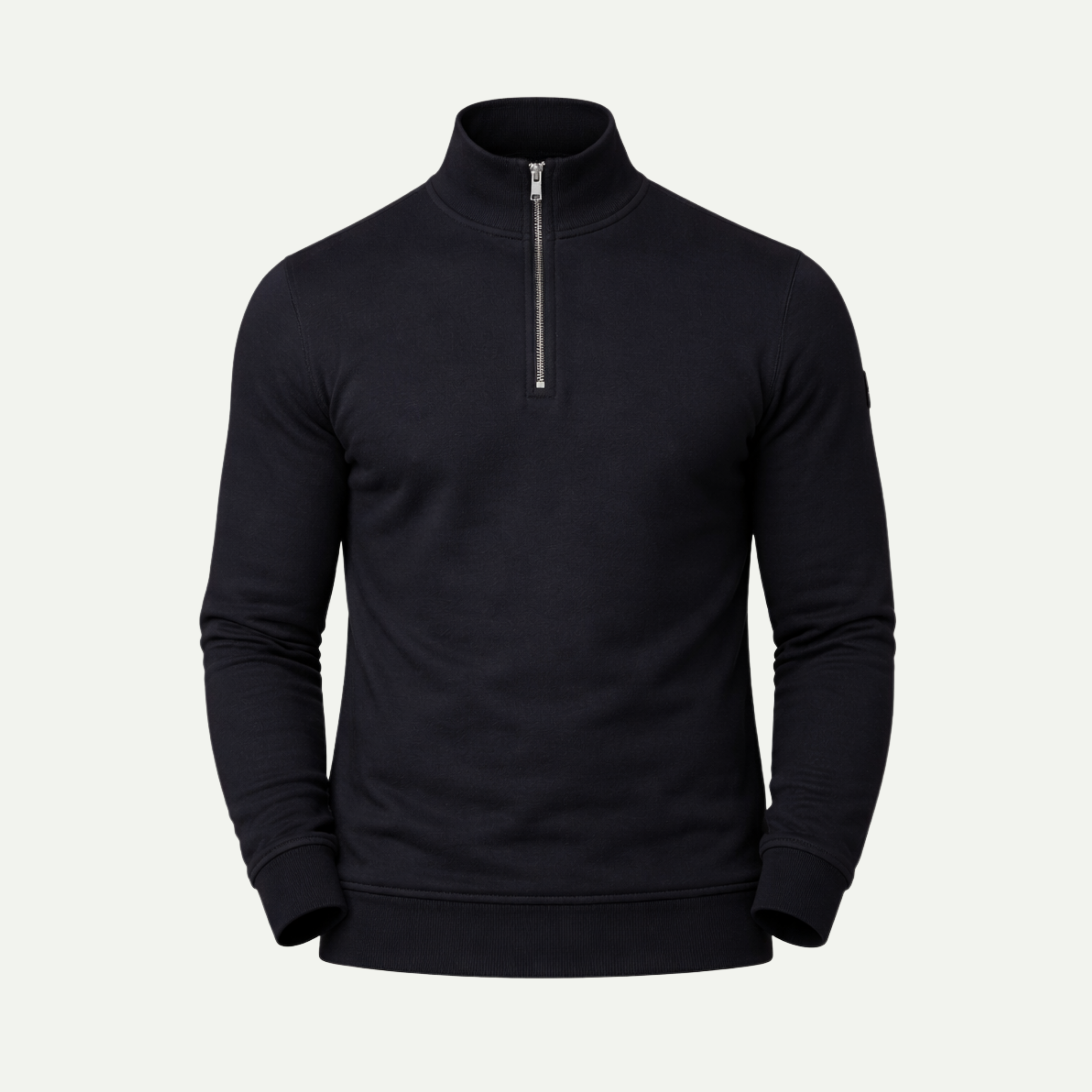 LIVARO QUARTER ZIP POLO ZWART