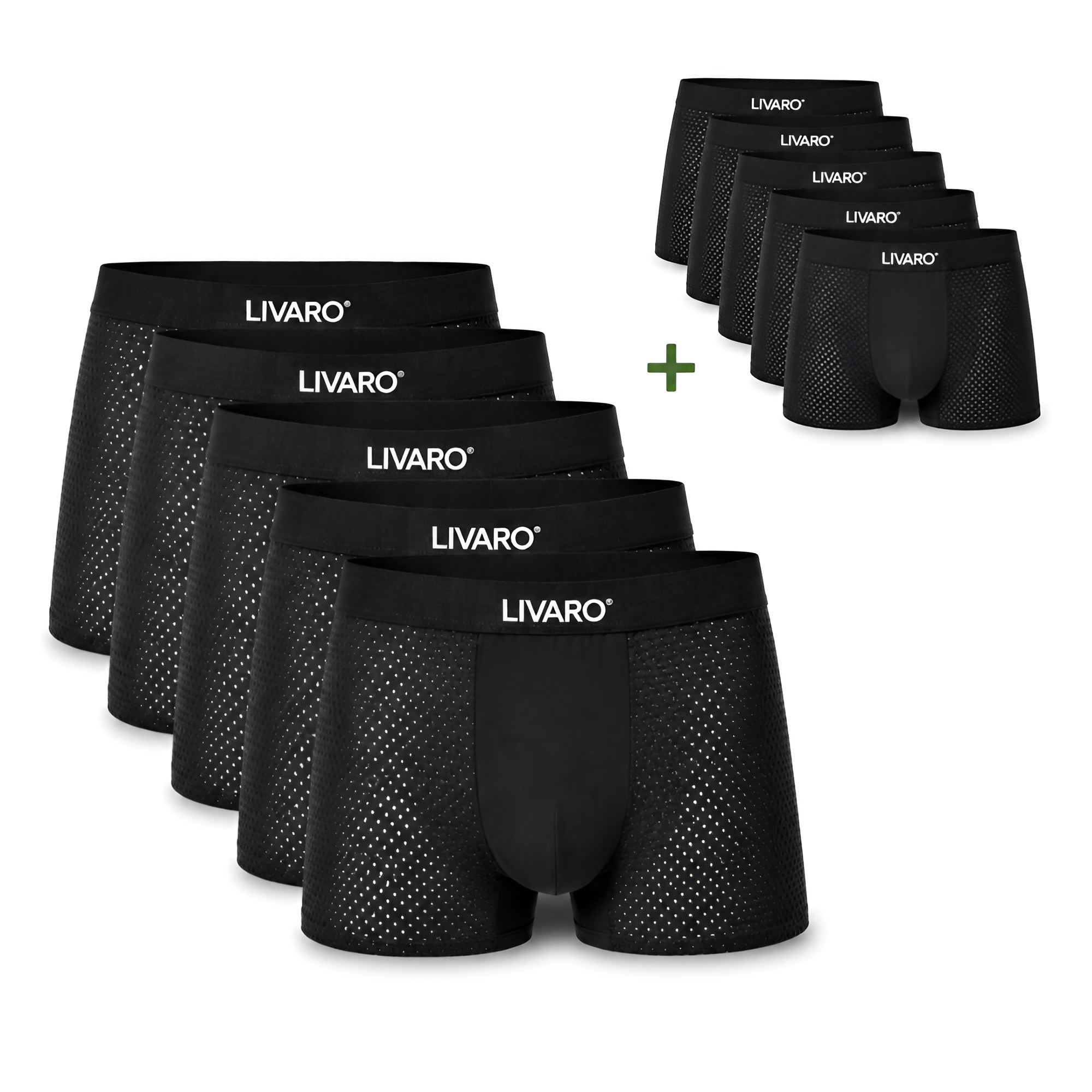 LIVARO® Essentials Boxer Trunks 5-Pack Black | + 5 FREE