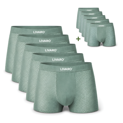 LIVARO® Essentials Boxer Trunks 5-Pack Green | + 5 FREE