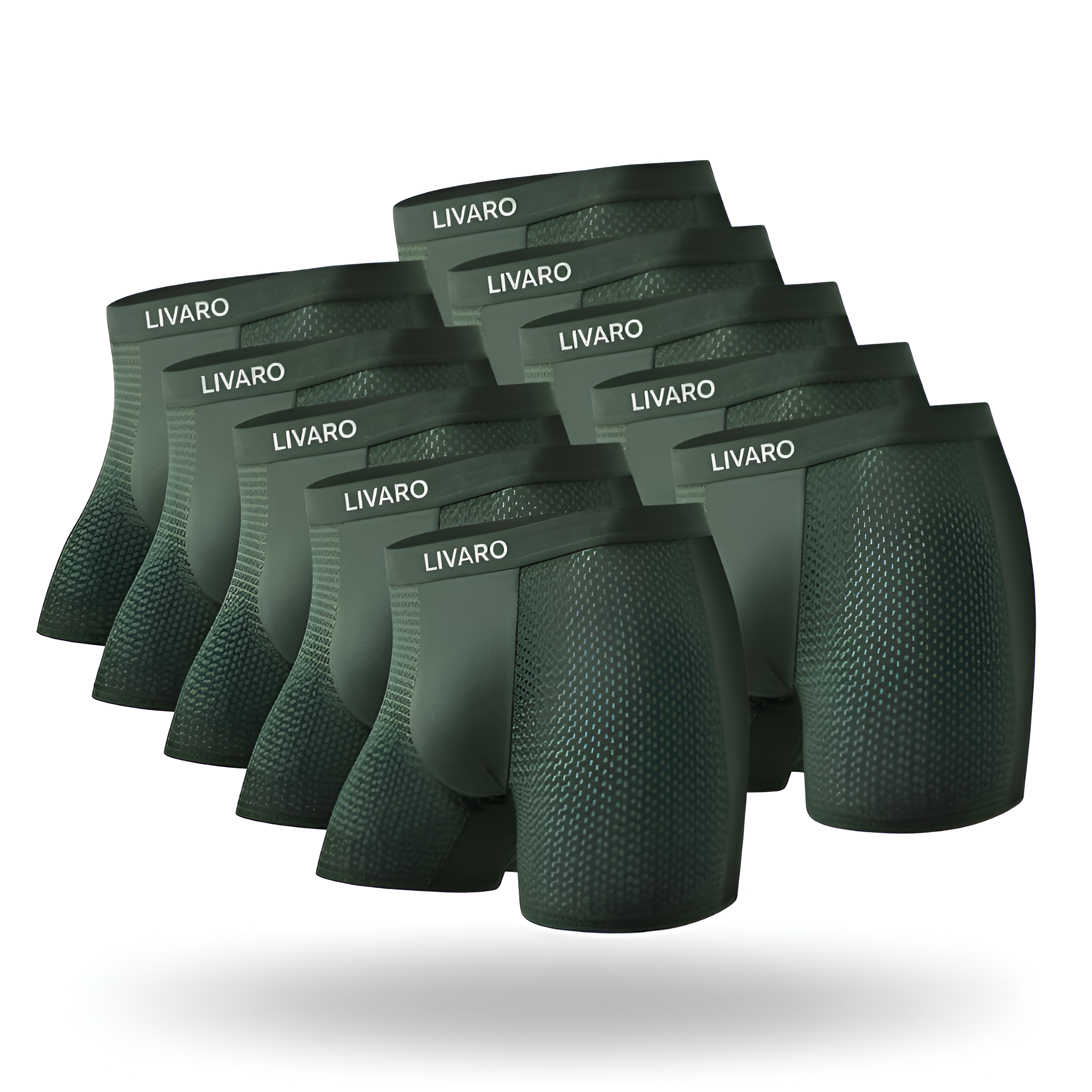 LIVARO® Essentials Boxer Trunks 5-Pack Green | + 5 FREE