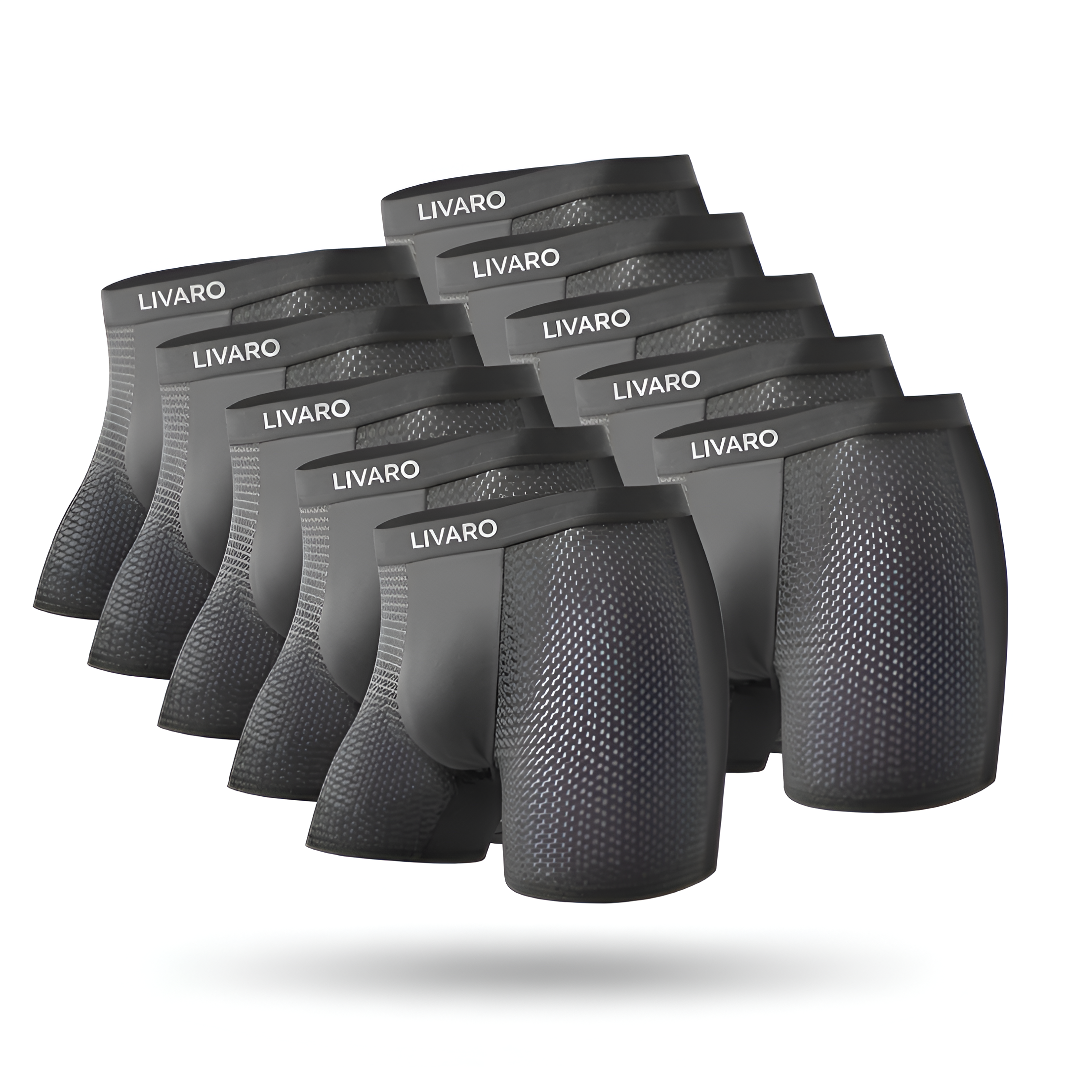 LIVARO® Essentials Boxer Trunks 5-Pack Grey | + 5 FREE